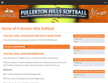 Tablet Screenshot of fullertonhillssoftball.org